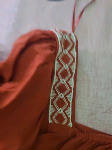 Chic Square Neck Orange Top