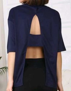 Shein Medium Length Drop Shoulder Back Cut-Out