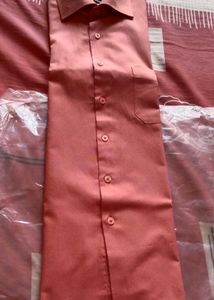 Men's Peach Cotton Casual Shirt