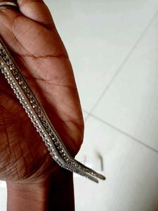 Silver Anklet with Sparkling Detail