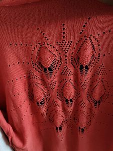 Chic Coral &amp; Cream Cardigan