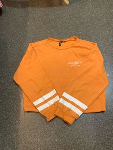 Orange Cropped Sweatshirt