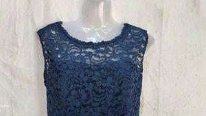 Elegant Navy Blue Lace Maxi Dress