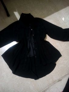 y2k Black Collar Top