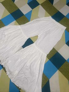 White Embroidered Sharara Pants