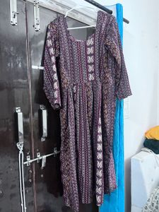 Maroon nyra cut design kurta set