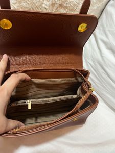Ysl inspired Brown Textured Handbag