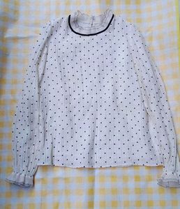Polka Dot Sheer Ruffle Blouse