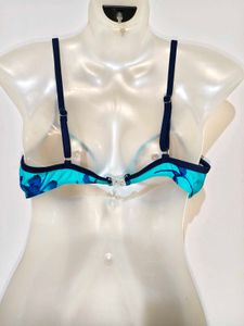 Turquoise Floral Bikini Top
