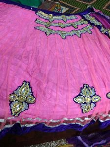 Beautiful Pink Net Saree drapping sare