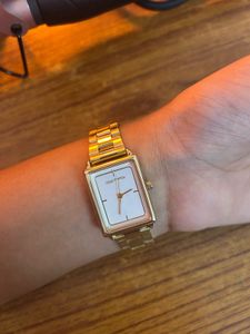 JOKER and WITCH Gold Tone Rectangular Watch