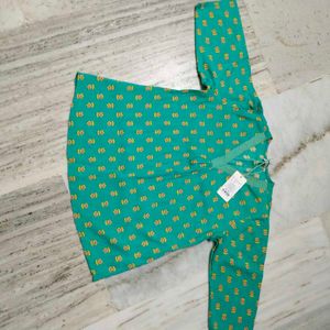 Green Printed Kurta