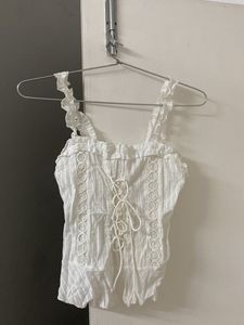 White Frilly Top