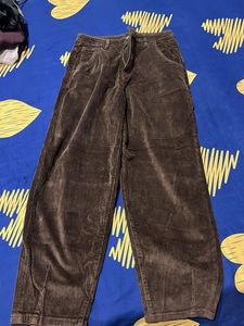 Brown Corduroy Wide Leg Pants