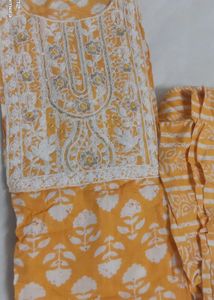 Yellow Chikankari Kurta Set