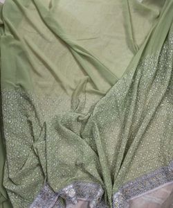 Half-in-1/2 Georgette Saree with Zardosi work