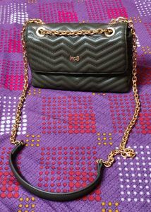 Inc.5 Textured Olive Structured Chain Sling Bag