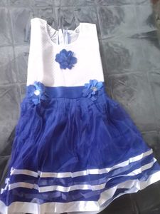 Adorable White & Blue Party Dress - (nos - 5)