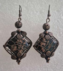 Unique Vintage Wire Wrapped Earrings - Unused