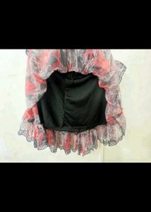 Gothic Floral Print Mini Skirt