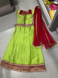 Green & Red Lehenga Choli Set