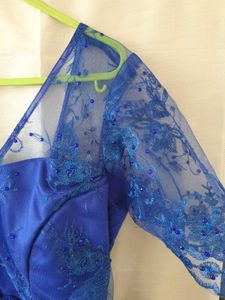 Blue Backless Gown