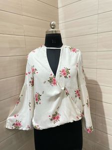 Floral Wrap Top
