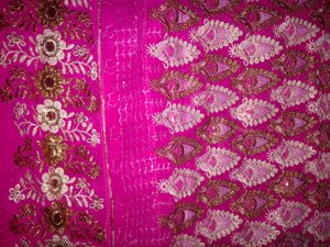 Gorgeous Rani Pink Embroidered Saree🤩