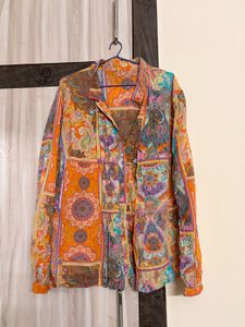 Vibrant Paisley Print Button-Up Shirt