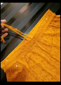Yellow Chikankari Palazzo Pants
