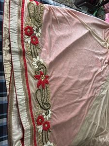 Embroidered Velvet Saree