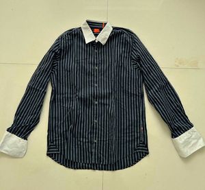Hugo boss Men's french cuffs Striped Casual Shirt