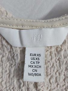 Textured Strap Slip on H&amp;M Dress Off white Slit XS