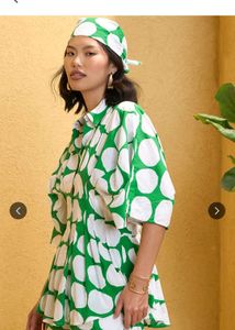 Chic Green Polka Dot peplum co-ord set