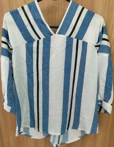 Striped Button-Down Top