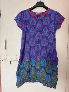 Patterned Short Sleeve Dress