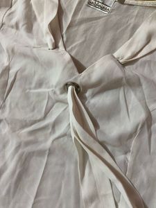 Elegant White Long-Sleeve Blouse