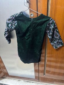 Embroidered Green Kurta