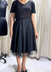 Elegant Black Tulle Skirt
