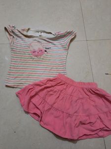 T Shirt And Skrit Set