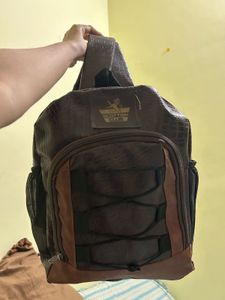 Stylish Brown Faux Croc Backpack