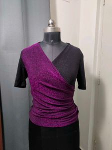 Sparkly Wrap Front Top