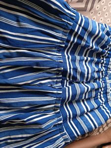 Chic Blue Striped Dress
