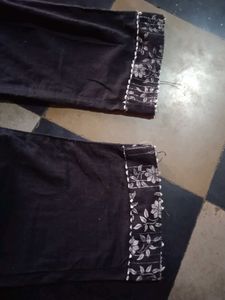 Elegant Black &amp; White Floral Kurta Set