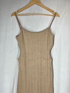Tan Bodycon Midi Dress