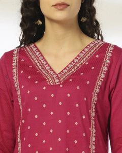 Stylish Magenta Kurta Set with White Polka Dots