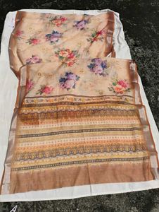 Floral Printed LINEN DIGITAL PRINT SAREE
