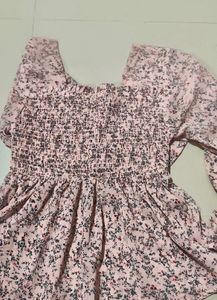 Chic Smocked Floral Print Top