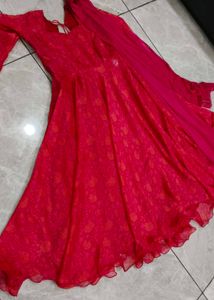 Elegant rani pink Ethnic Gown