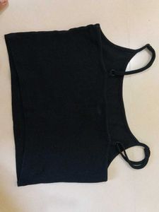 Black Tank Top with Strappy Details
